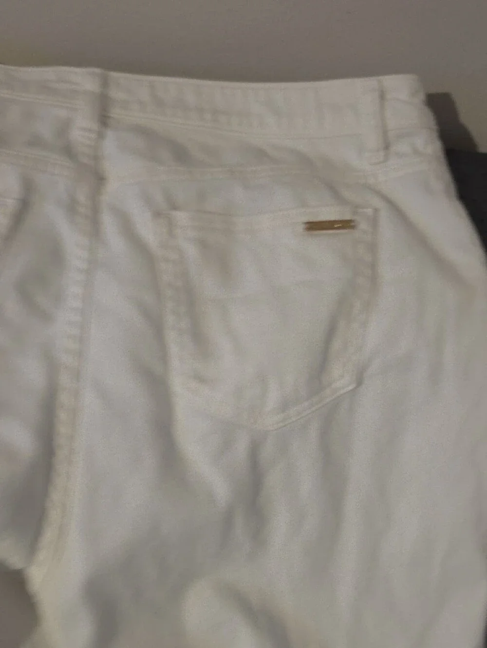 Michael Kors White Skinny Jeans with Gold Hardware